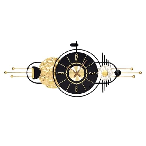 AXAORIRA 47x19 Inches Large Modern Decorative Wall Clock, Abstract Non-Ticking Battery Operated Analog Clocks for Living Room, Bedroom, Home & Office - Easy to Read - Image 1