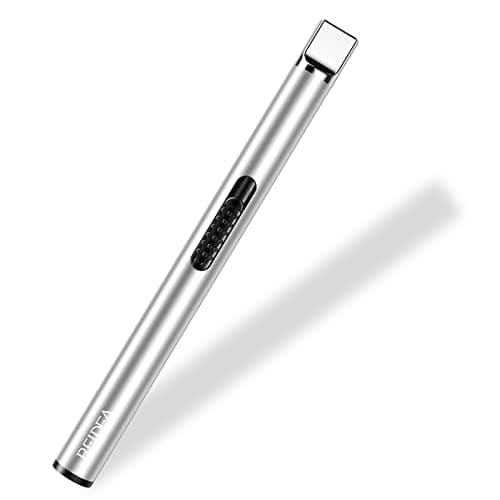 REIDEA Candle Lighter, Electric Arc Lighter with Safe Protector Button, USB Rechargeable Perfect for Camping Cooking BBQ Fireworks (Silver) - Image 1