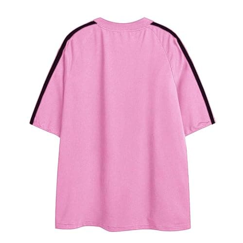 Aelfric Eden Oversized T Shirt Men 90s Shirt Unisex Streetwear Contrast Color Graphic Tees Casual Vintage Summer Tops Light Pink Medium - Thumbnail 2