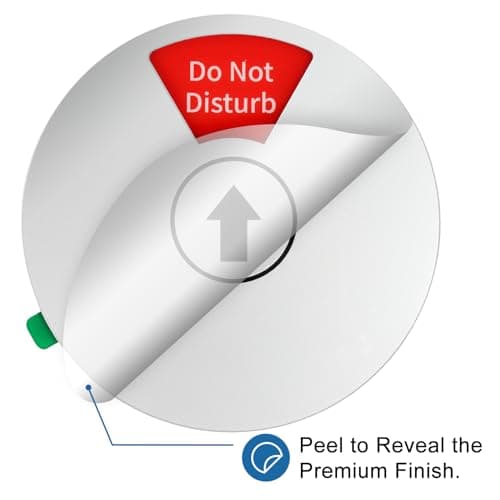 Office Door Sign – 6 in 1 Rotating Privacy Sign with “In a Meeting/Do Not Disturb/Back Soon/Working Remotely/Please Knock/Out of Office” – Strong Adhesive + Magnets, No-Residue Removal, Works on Glass/Wood/Metal Doors – 6 Inch, Sliver - Thumbnail 6