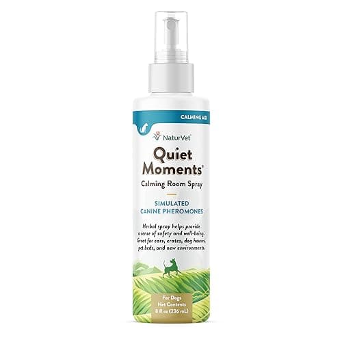NaturVet Quiet Moments Herbal Calming Room Spray Dog Supplement – Ideal for Cars, Dog Crates, New Environments – Helps Reduce Pet Stress, Storm Anxiety, Motion Sickness – 8 Oz. - Image 1