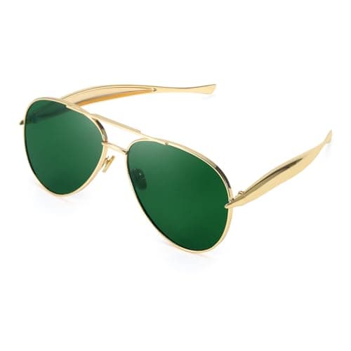 SODQW Gold Aviator Sunglasses for Women Men Trendy Designer Metal Sun Glasses with UV400 Metal Frame Ladies Shades - Image 1
