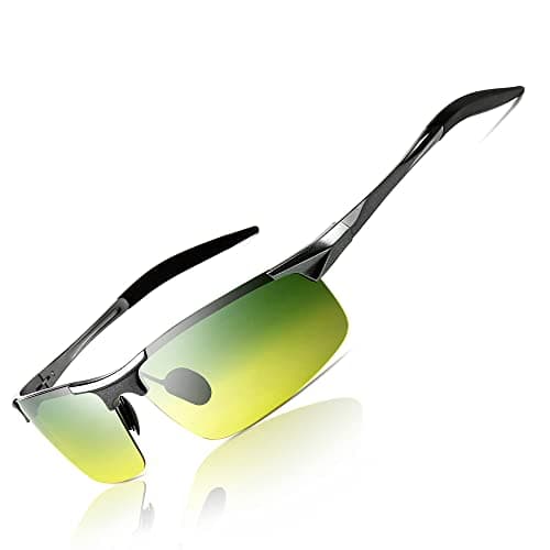 SUNGAIT HD Night Vision Polarized Sunglasses Anti Glare for Night Driving(Gunmetal Frame/Day&Night) 8177QKRY - Image 1