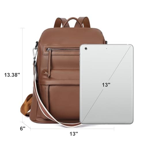 Telena Backpack Purse for Women Ladies Shoulder Fashion Bags Travel Purse Brown - Thumbnail 4