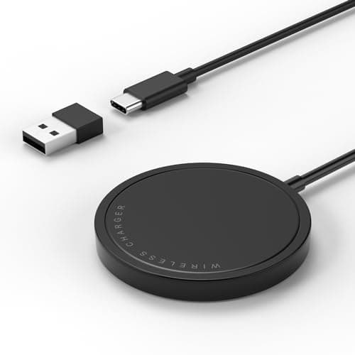 PINRUIGE Magnetic Wireless Charger for iPhone 15W Max Fast Mag-Safe Wireless Charging Pad Compatible with iPhone 16/16 Plus/16 Pro/16 Pro Max/15/14/13/12 Series with USB-A Converter Black - Image 1
