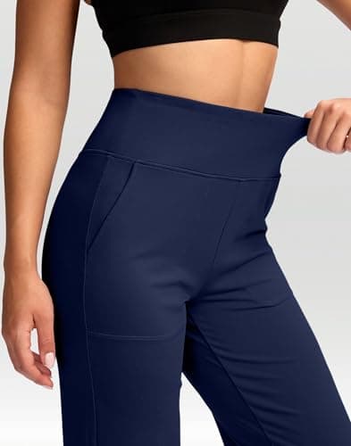 G Gradual Women's Yoga Pants Wide Leg with Pockets High Waist Stretch Loose Casual Lounge Sweatpants Petite/Regular/Tall (Dark Blue, Inseam 28, M) - Thumbnail 5