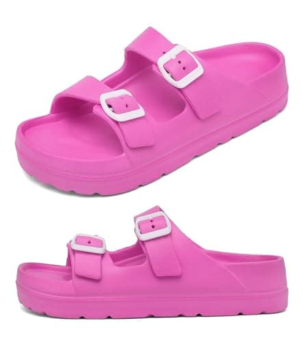 Haifago Women's Platform Sandals with Arch Support, Chunky Lightweight Foam Slip-on Slides Comfortable Summer Beach Sandals with Adjustable Buckle - Image 1