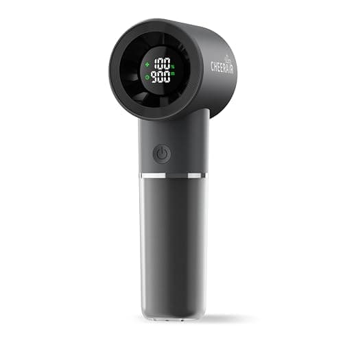 Cheerair Handheld Portable Fan, 6-Speed Powerful Mini Personal Fan, Rechargeable 5000mAh Battery with Up to 15 Hours Runtime, Pocket Turbo Fan with Smart LED Display, Ideal for Travel, Camping, Makeup - Image 1