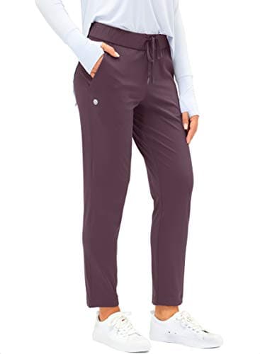 G Gradual Women's Pants with Deep Pockets 7/8 Stretch Sweatpants for Women Athletic, Golf, Lounge, Work (Wine Red, 3X-Large) - Image 1