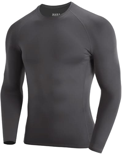 RIKUAOU Men's Long Sleeve Compression Shirt, Quick Dry Athletic Base Layer Top, Skins Fit Football Running Workout Undershirt - Image 1