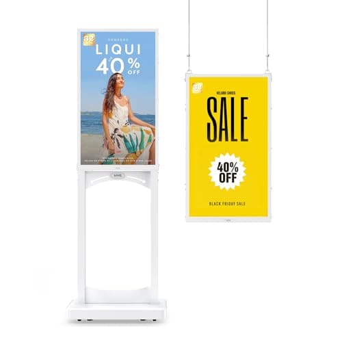 MWE 32 Inch Indoor Digital Signage Display, 1000 Nits Window Advertising Display Kiosk, Free Custom Logo Nameplate, Support Floor Standing or Ceiling Mounted, for Retail Store Window Promotion - Image 1