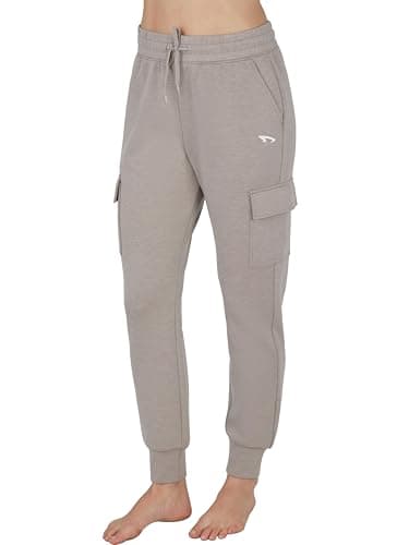 DITOK Women's Cargo Jogger Sweatpants, Soft Smooth Lightweight Tapered Athletic Lounge Pants with Pockets for Hiking, Casual - Kahki - Image 1