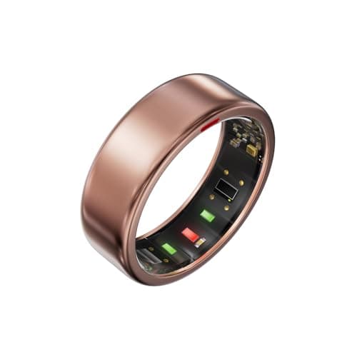 POBOVi Ring OnePlus - Ultra-Thin Titanium Smart Ring - 7 Days Battery Life - Fitness/SPO₂/Stress/HR/Sleep Skin Temperature Tracker - No App Fee - iOS&Android Compatible (Rose Gold, 9) - Image 1