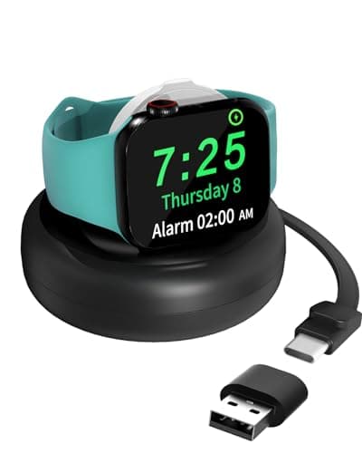 Jasput for Apple Watch Magnetic Charging Dock, Retractable USB C Cable, Fast Charging Smart Magnetic Apple Watch Charger, for iWatch Ultra Series 10/Se/9/8/7/6/5/4/3/2/1 - Image 1
