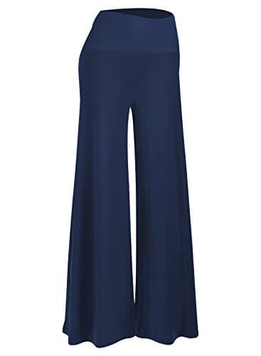 Arolina Women's Stretchy Wide Leg Palazzo Lounge Pants Casual Comfy High Waist Palazzo Pants Navy Blue - Image 1