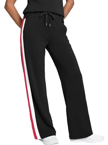 Casly Lamiit Two Piece Set for Women Spring Summer Lounge Sets Cruise Travel Airport Beach Vacation Clothes Trendy Cap Sleeve Top Wide Leg Pants Clothing Sets Black L - Thumbnail 3