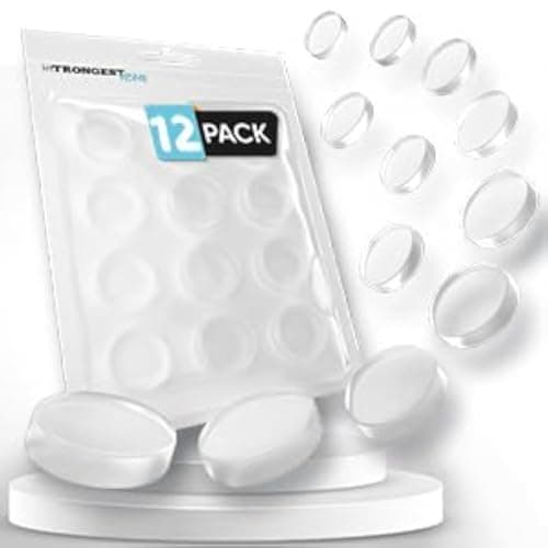 Strongest Wall Door Handle Stopper Set. 12 Pieces of Clear Rubber Door Knob, Round Wall Shield Cushion. Quiet Wall Protector for Door Handle. Guard Door Bumper Wall Protector Silencer. Self Adhesive - Image 1