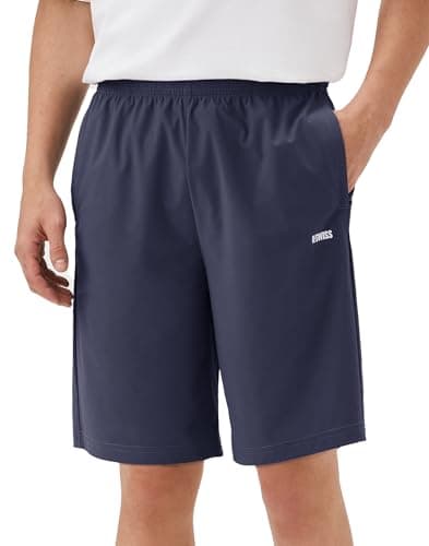 K-Swiss Men's Athletic Shorts with Zipper Pockets - Lightweight Gym Shorts with Drawstring for Running Workout Lounge Casual, Purple, M - Image 1