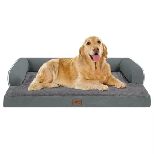 Large Dog Bed Orthopedic Washable - Beds Bolster - Extra XL XLarge Big Dogs - Memory Foam Couch Sofa - Waterproof with Removable Cover - Dark Grey Dog Bed - Image 1