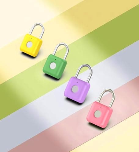 Fingerprint Padlock eLinkSmart Gym Locker Lock with Phone App iOS Watch Metal Keyless Combination Locks for School Sports Locker Hasp Storage Backpack Suitcase Yellow - Thumbnail 3