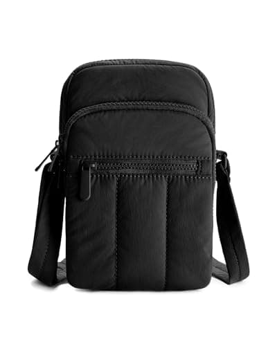 Gitus Mini Crossbody Bags for Women Puffer Cross Body Purses Small Travel Cell Phone Bag with RFID Blocking Card Slots Gifts for Women Mother Mum (Black) - Image 1