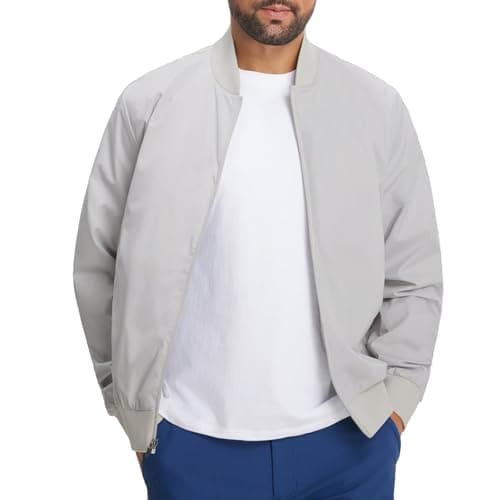 M MAELREG Mens Lightweight Windbreaker Vintage Light Golf Bomber Jacket Spring Fall Outdoor Coats Work Clothes - Image 1