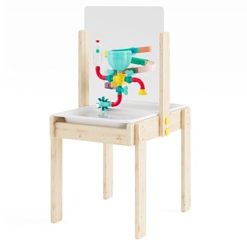 bbgroundgrm 5-in-1 Montessori Kids Sensory Table, Wooden Toddler Activity Center for Sand, Water & Art Play, Multifunctional Indoor Learning Station - Image 1