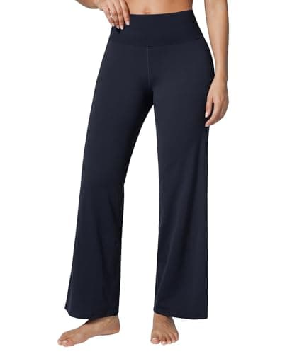 BRXL Wide Leg Gym Pants Tummy Control Straight Pants Leggings Plus Size Workout Leggings Blue XXL - Thumbnail 2