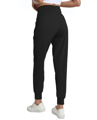 zsenoxaxi Womens Joggers with Zipper Pockets Lightweight High Waisted Athletic Tapered Pants for Travel Workout Lounge(Black,XXL) - Thumbnail 5