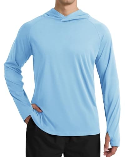 UPF 50+ Fishing Shirts for Men - Long Sleeve UV Sun Protection Hoodie Lightweight Rash Guard for Hiking Running Athletic - Image 1