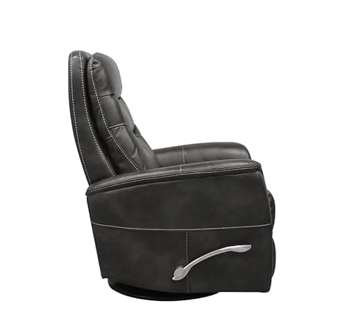 Parker Living Gemini - Flint Swivel Glider Recliner Chair with 90% Polyester, 10% PU Upholstery, Comfortable Nursery Recliner, Nursing Armchair with Smooth Reclining - Thumbnail 6