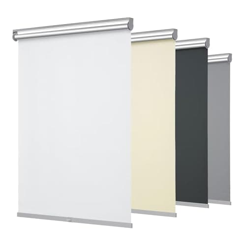 Changshade Blackout Roller Shades for Windows，Noise Reducing Thermal Insulated Pull Down Window Blinds, Cordless Free-Stop Shade，Easy Install UV Protection Fabric Blind for Bedroom,White,29"W x 72"H - Image 1