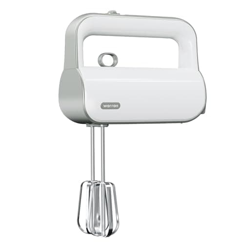 warran Master 5-Speed Electric Hand Mixer with Turbo Boost, Stainless Steel Whisk, Beaters, Dough Hooks & Milk Frother, Lightweight Handheld Mixer for Baking & Coffee, Light Olive Green - Image 1