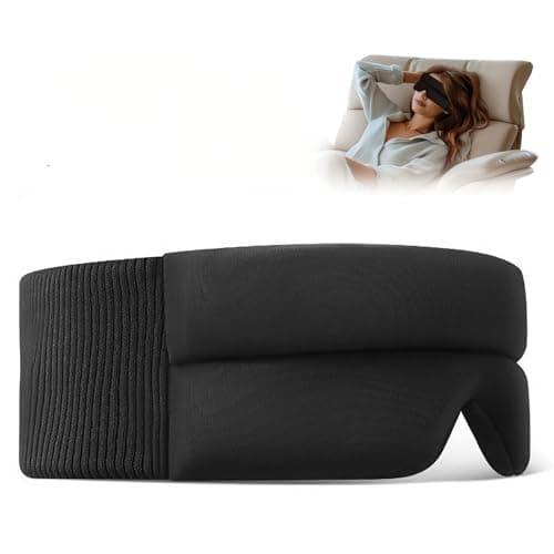 Sleep Mask, Light Blocking Design Night Blindfold for Sleeping, Memory Foam Eye Cups for Women and Men, Sleep Eye Mask for Side Sleeper, Blindfold for Travel, Nap, Yoga, Black - Image 1