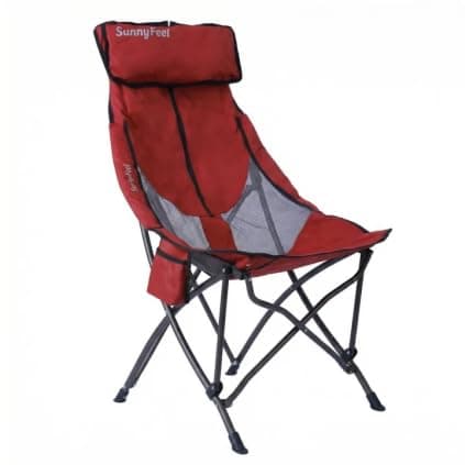 SUNNYFEEL High Red Camping Chair for Adults, Lightweight Camping Chair Support 250 lbs Heavy Duty, Compact Folding Chair Design, Portable & Collapsible Camping Chairs for Outdoor, Camp, Beach, Picnic - Image 1