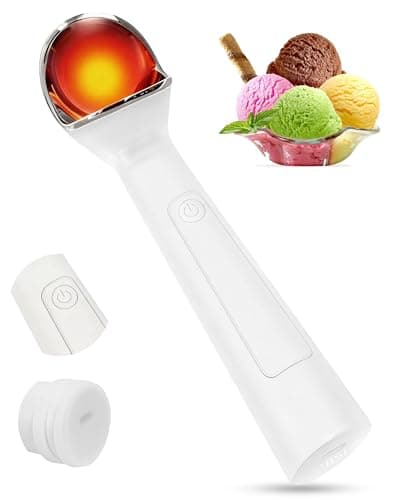 Heated Ice Cream Scoop Rechargeable, Heating Electric Ice Cream Scooper with LED Display, 158°F Warming Spoon for Hard Icecream - Image 1
