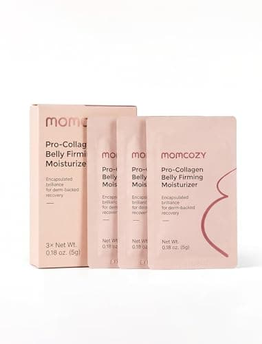 Momcozy Postpartum Stretch Mark Repair & Tightening Belly Cream, Mini Sachet Set, Retinol Alternative Peptides for Skin Firming, 0.54 oz (3 x 5g Sachets) - Image 1
