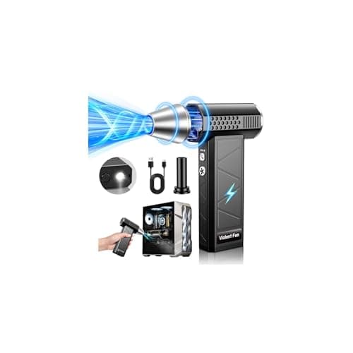 YUHUO Compressed Air Duster, 380000RPM Electric Air Duster with LED Light, 4-Gear Adjustable Mini Handheld Air Blower Jet Turbo Fan Jet Dry Blower Rechargeable Air Blower Duster for Keyboard Car Home - Image 1