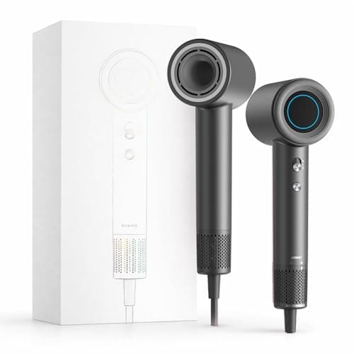 BOWEI Professional Hair Dryer 110000RPM - High Speed Blow Dryer with Smart Temperature Control, Ionic Technology & Magnetic Concentrator, Low Noise Travel Size for Women Salon Home Use, Gray - Image 1