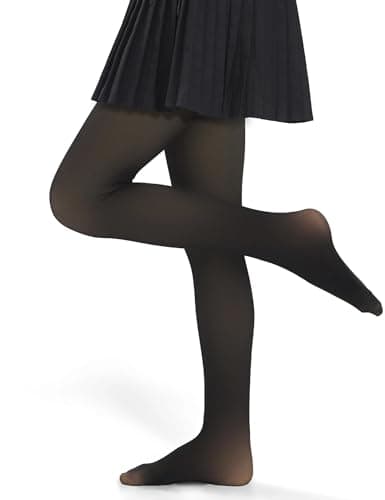 KBVOT Girls Fleece Lined Tights Kids Warm Thermal Winter Thick Leggings Pantyhose Fake Translucent Pants for School Dress - Image 1