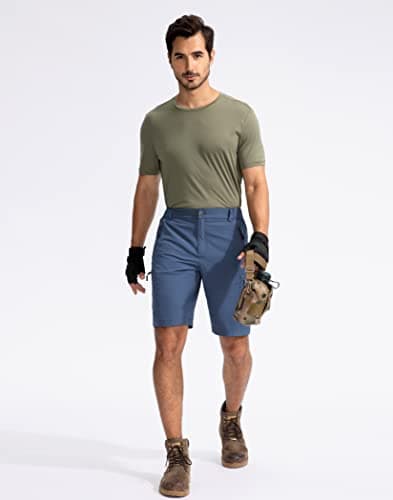 Pudolla Men's Hiking Cargo Shorts 9" Lightweight Outdoor Work Shorts for Men Travel Golf Camping Casual with 5 Zipper Pockets(Dark Navy Medium) - Thumbnail 6