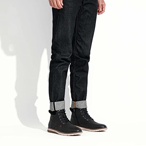 Vostey Boots for Men Casual Dress Shoes Fashion Waterproof Men's Motorcycle Boots(BMY8035A Black 8) - Thumbnail 2