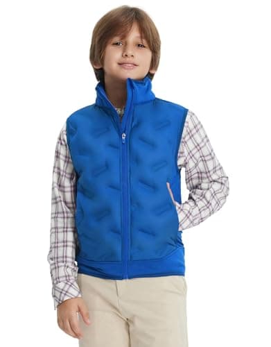 M MAELREG Boys Puffer Vest Full Zip Winter Water Resistant Sleeveless Jacket with Pockets for School and Outdoor - Image 1