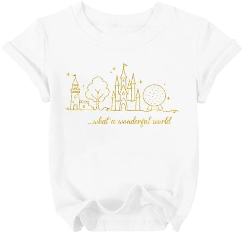 Tewmeu Magical Shirt for Girl Cute Castle Graphic Tee Magical Kingdom Prinecess Tshirt Toddler Holiday Short Sleeve Tops（White） - Image 1