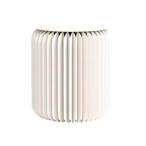 NOONTIDE Folding Stool - 17Inch Home Furniture 660lb Load Capacity Foldable Paper Stool - Eco-Friendly Kraft Paper Honeycomb Design,Foldable to 1.2",Modern Minimalist Stool for Living Room(White) - Image 1