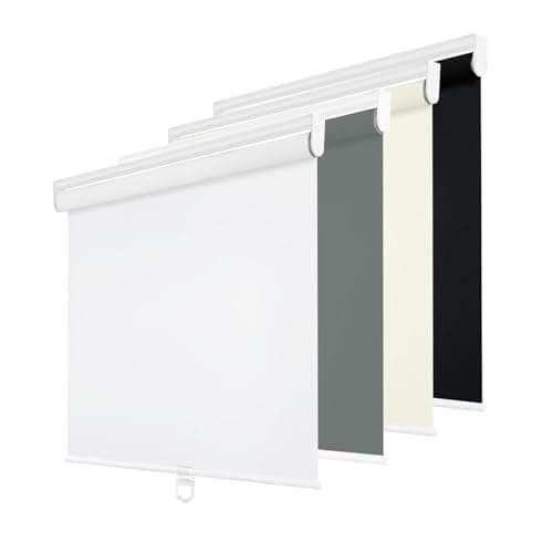 Changshade Cordless Roller Shades Blackout Blinds for Indoor Windows,Pull Down Darkening Roller Shade with UV Protection and Thermal Window Shades for Home and Office(38" W x 72" H,White) - Image 1