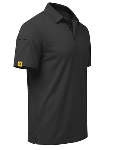 REXUHOWU Men's Polo Shirt Short Sleeve Moisture Wicking Sports Casual T-Shirt Golf Polo Shirt Business Collar Shirt for Men Darkgrey XXL - Image 1