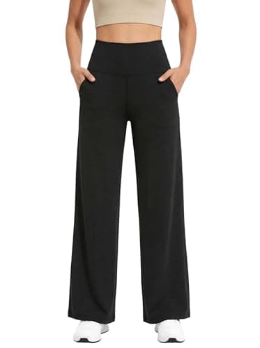 Naimula Wide Leg Pants for Women Loose Yoga Pants with Pockets Stretch Casual Lounge - Image 1