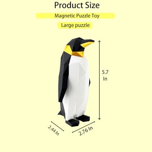 3D Magnetic Puzzle,Magnetic Animal Puzzle Toys for Adult,Penguin Model Collectible Novelty Desk Decor Toy - Thumbnail 5