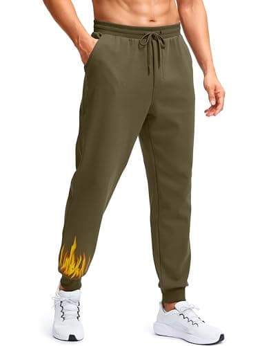 Soothfeel Men's Fleece Joggers Cotton Sweatpants with Deep Pockets Loose Athletic Running Gym Workout Winter Warm Pants, Muscus Green 2XL - Image 1